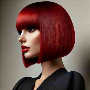 Blunt bob με ίσια φράντζα (Blunt Bob with Straight Bangs)