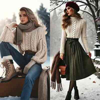 8+1 Χειμωνιάτικα Outfit με πλεκτό πουλόβερ: Για ζεστή εμφάνιση!