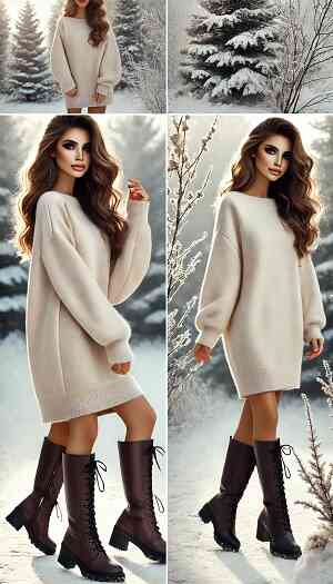 Φούτερ Dress με Over-the-Knee Μπότες