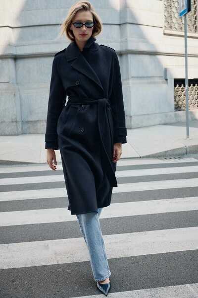 Long Belted Wool Coat