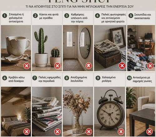 Feng Shui: Τι να αποφύγεις στο σπίτι για να μην μπλοκάρεις την ενέργειά σου