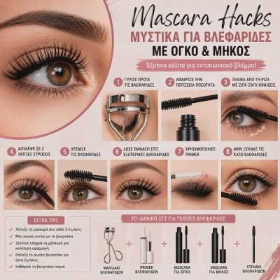 Mascara Hacks: Μυστικά για Βλεφαρίδες με Όγκο & Μήκος
