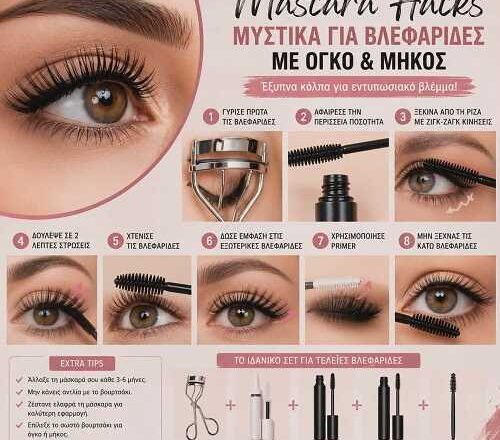Mascara Hacks: Μυστικά για Βλεφαρίδες με Όγκο & Μήκος